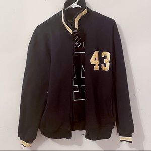 varsity zip up sweatshirt